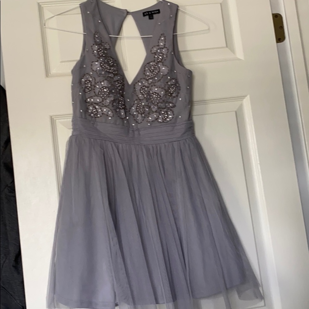 Grey/ silver homecoming/ formal event dress